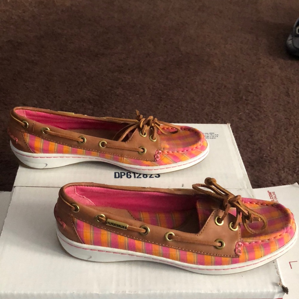 Coach Michelle Plaid Boat Shoes Gem